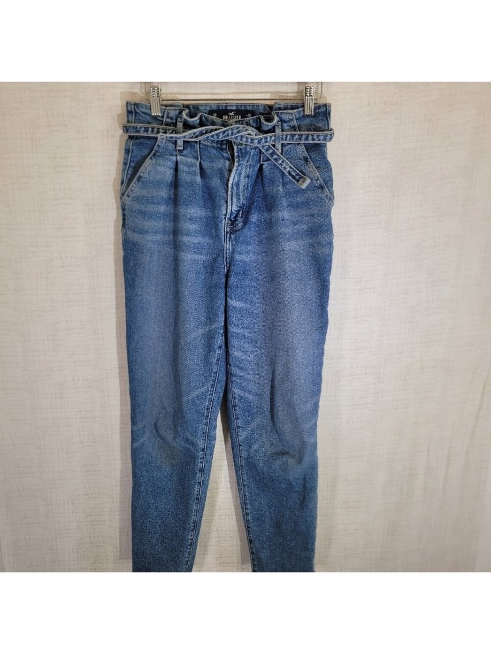 Hollister Jeans Womens 3R 28x27 Blue Ultra High Rise Mom Denim Stretch Belted